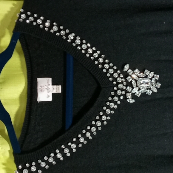 Hot in Hollywood Sweaters - 1X sweater black with bling
